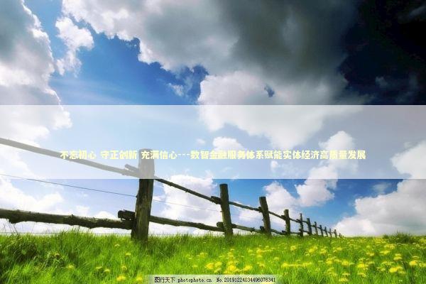 不忘初心 守正创新 充满信心---数智金融服务体系赋能实体经济高质量发展 不忘初心 守正创新 充满信心---数智金融服务体系赋能实体经济高质量发展 新闻