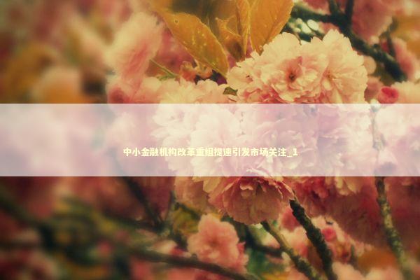 中小金融机构改革重组提速引发市场关注_1 新闻