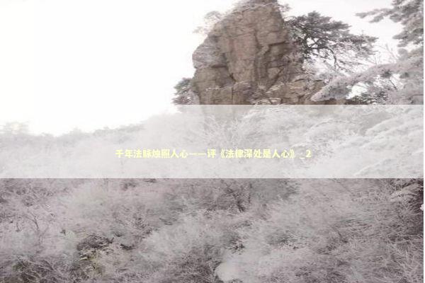 千年法脉烛照人心——评《法律深处是人心》_2 新闻